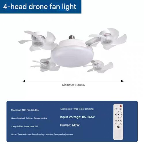 New drone fan lights for bedrooms, dining rooms, silent remote control, ceiling fan lights, eye protection, energy-saving