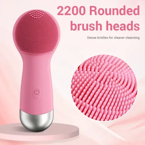Facial Cleansing Brush, PRITECH Heatable Vibrating Face Scrubber with Massage, Silicone Face Scrubber for Women & Men, Electric Facial Cleanser for Deep Cleansing, Gentle Exfoliating minihygieneproducts