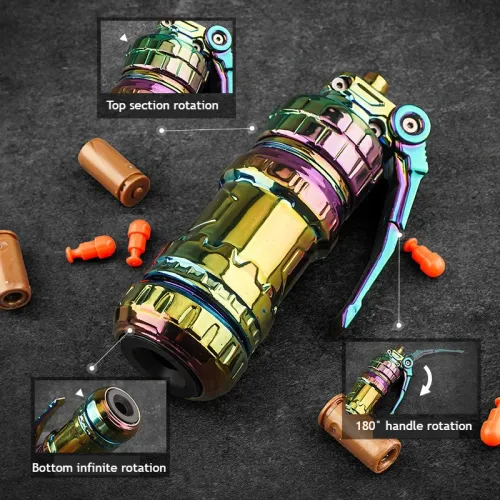 Metal Products Tactical Grenade Launcher Toy Set Alloy Shell Ejecting Fidget Spinner