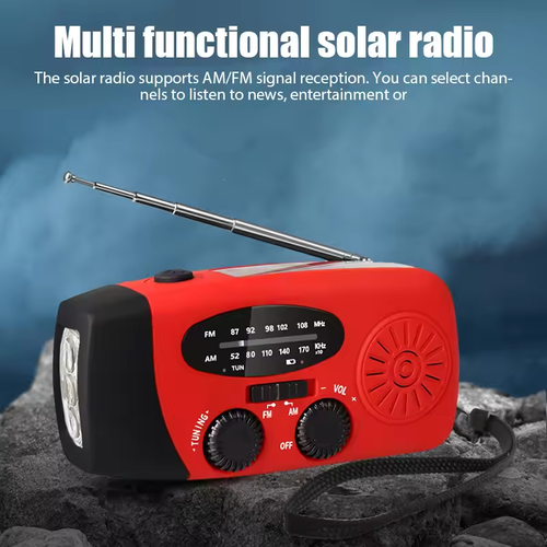 Multifunctional FM Radio Outdoor Emergency Hand-crank Generator Solar Mobile Phone Charging Lighting Table Lamp