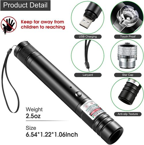 2025 new green laser pointer long range high power rechargeable USB with adjustable star head