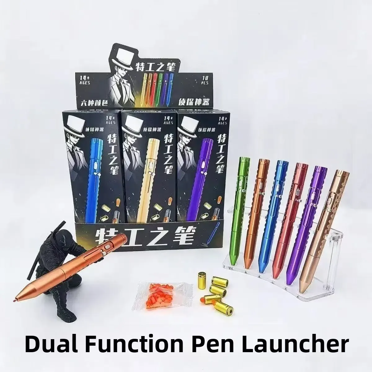 Cool Stress Reliever Bullet Pen Ejection Writing Stationery for Students Business Supplies Neutral Pen Multifunctional