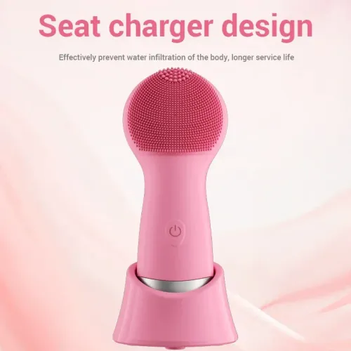 Facial Cleansing Brush, PRITECH Heatable Vibrating Face Scrubber with Massage, Silicone Face Scrubber for Women & Men, Electric Facial Cleanser for Deep Cleansing, Gentle Exfoliating minihygieneproducts