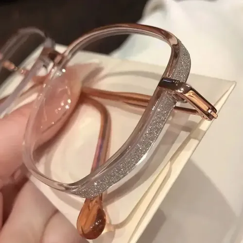 Oversized Photochromic Myopia Glasses D Letter Legs Sparkling Frame Eyewear Outdoor UV Protection Sunglasses