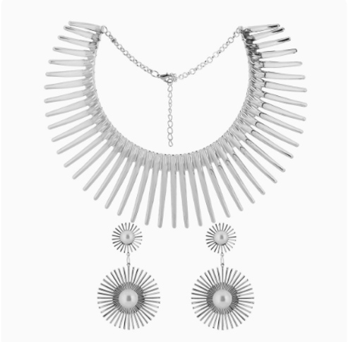 fashion flowering sun collar earrings
