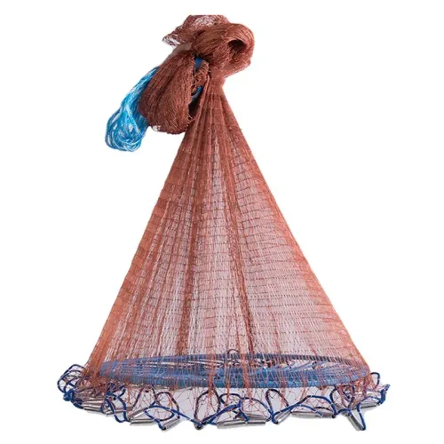 Lawaia Cast Network With Steel Pendant Braided line Hand Throw Fishing Net with Big Plastic Blue Ring Network Tackle for Fishing