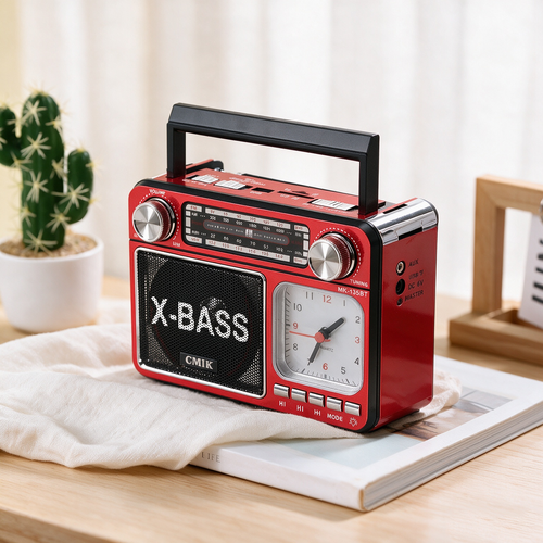 Retro Clock Bluetooth Radio Home Portable Light And Support USB TF Card Interface Receiver MP3 Music Player