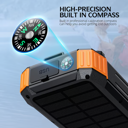 💡 20000mAh Hand-Cranked Magnetic Wireless Charger & Solar Power Bank