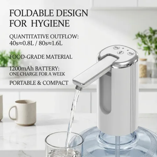 Folding water bottle pump for automatic water dispenser