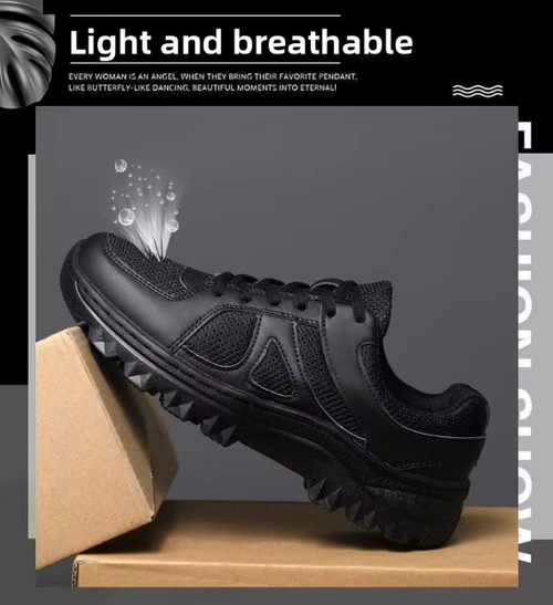 Men's Black Breathable Mesh Running Shoes Outdoor Casual Training Sneakers Fashionable