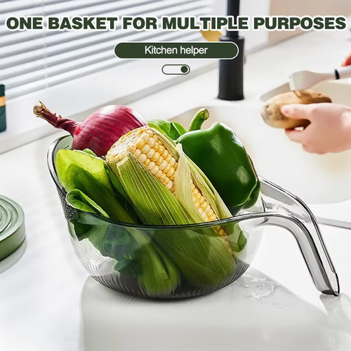 A multi-functional rice-washing bowl and draining scoop