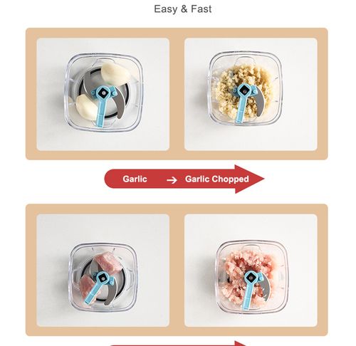 Manual garlic chopper mini food processor
