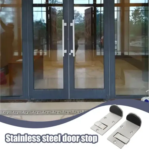 Floor Door Stopper Silent Exterior Door Stop Anti-Collision Foldable Doorstop With Rubber Bumper Wall Protector Bottom For