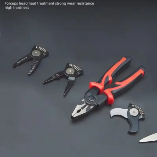 5-in-1 multi-functional head changing pliers special suit for cutting, stripping and crimping electricians