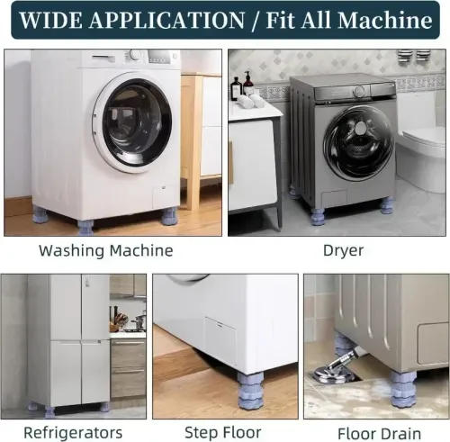 4PCS Universal Adjustable Height Washing Machine Foot Pads Anti Vibration Refrigerator Base Fixed Non-Slip Pad Support Stands
