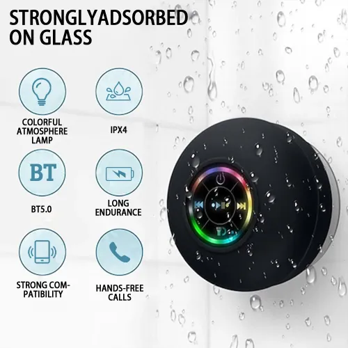 Waterproof Bluetooth Speaker Wireless Speaker With Suction Grip