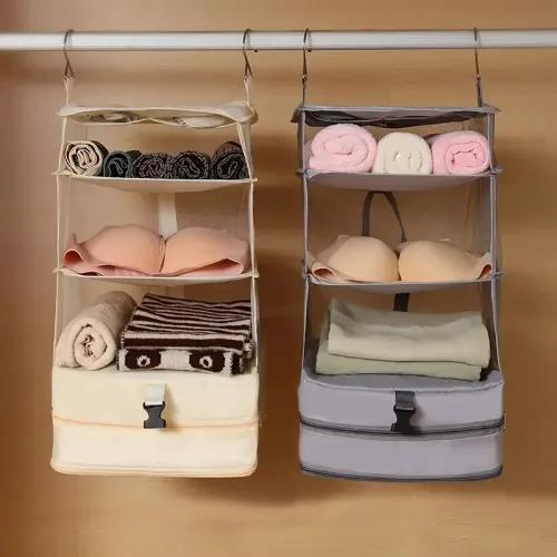 1pc Hanging Travel Clothes Storage Bag Large Capacity Underwear Storage Bag