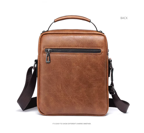 Men's Genuine Leather Crossbody Shoulder Bag
