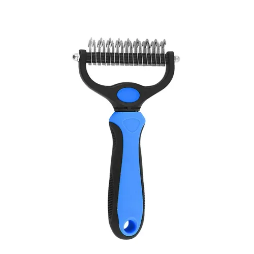 Pet Deshedding Brush Two Sided Pet Grooming Comb Stainless Steel Shedding Pet Comb Professional Hair Removal Brush for Dogs Cats