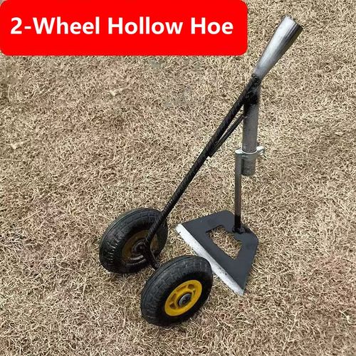 Three-in-one garden land weeding hoe agricultural manual two-wheeled farm tool steel forged digging tool double wheel