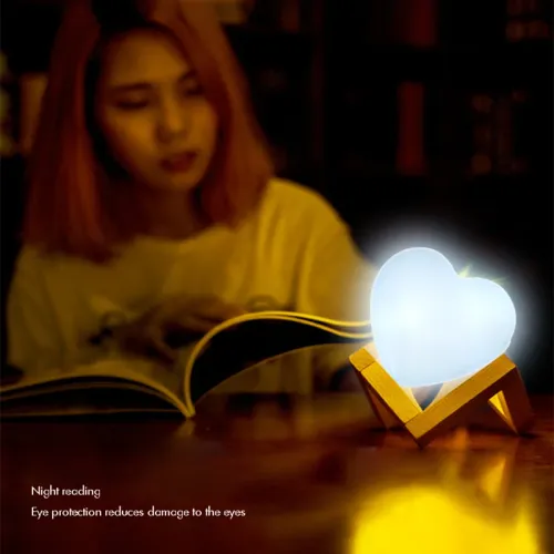 Heart-shaped touch night light