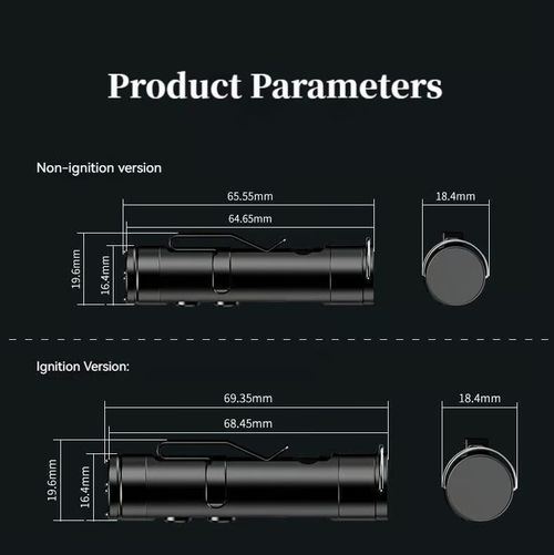 🔦Pocket Rechargeable EDC Flashlight: Mini Keychain Light with Fire Starter & Window Breaker