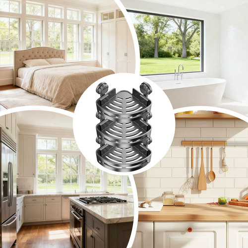 Drill-free Suction Cup Bathroom Shelf (Corner Model)