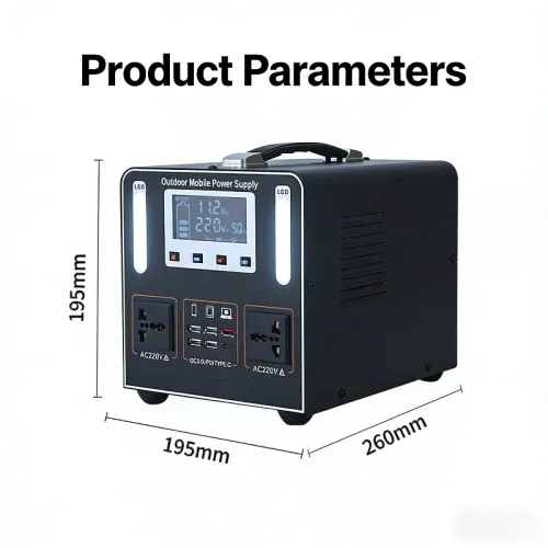 500W 500Wh Portable Power Station or 40W Solar Panel 220V LiFePO4 Battery Emergency Backup Power Supply for Camping Home Outdoor