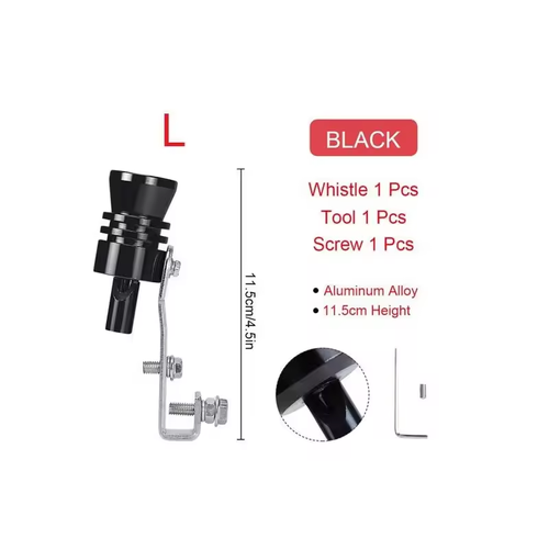 Universal Car Black Turbo Sound Whistle Vehicle Refit Device Exhaust Pipe Turbo Sound Simulator Turbo Muffler Whistler