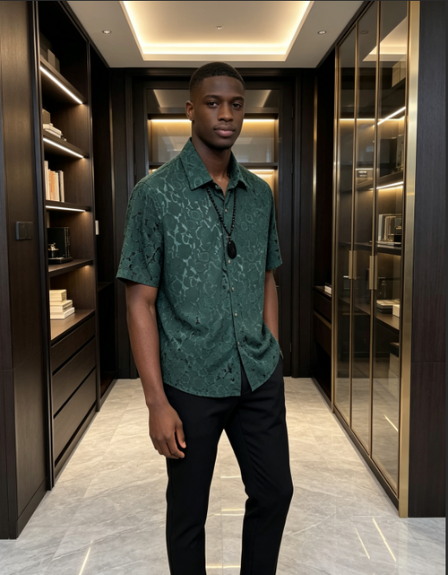 Elegant Men Button Up Shirt
