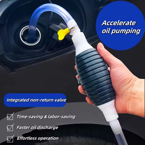 2pc portable siphon pump  manual fluid transfer pump (includes one hose,one pump,two clamps,one flow control valve)