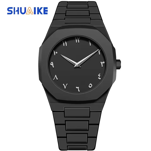 Polygonal Case Rectangular Bracelet Arabic Numeral Dial Men's Watch