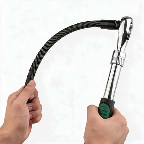 3pcs 250mm Flexible Socket Extension Ratchet Drive Socket Extension Bar Bendable Elastic Joint Head Post Connecting Link