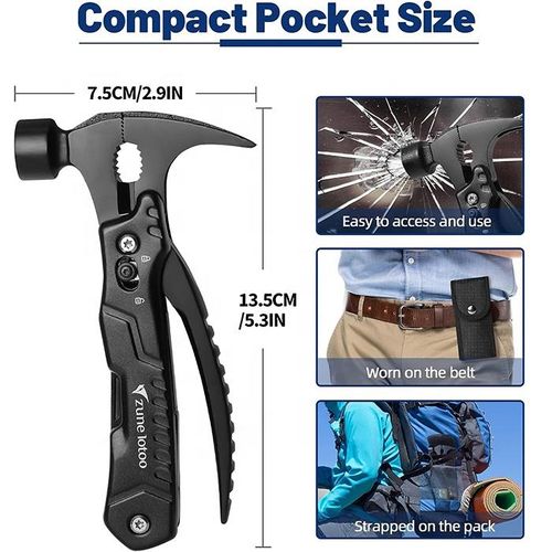 Multifunctional Outdoor Tools, Sheep Horn Hammer, Convenient Camping Combination Small Tool, Stainless Steel Pliers