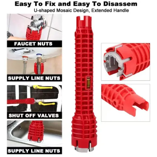 8 in 1 Sink Faucet Key Repair Tool for Toilet Bathroom Kitchen Faucet Assembly Wrench Plumbing Removal Installation Wrench Set