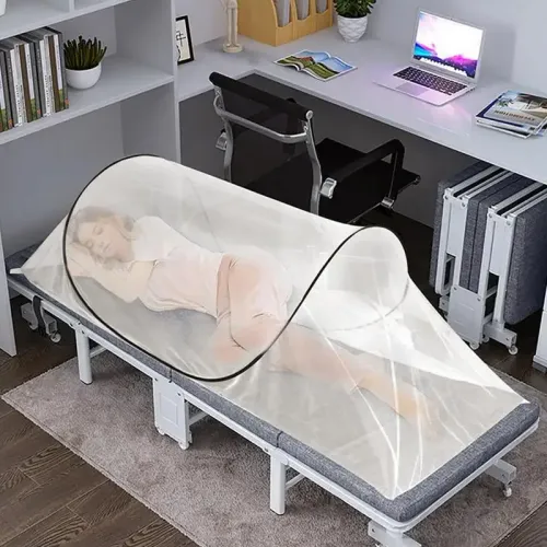 Foldable Mosquito Net No Installation Needed Portable Adjustable Bed Net with Mesh for Camping Travel Dorm