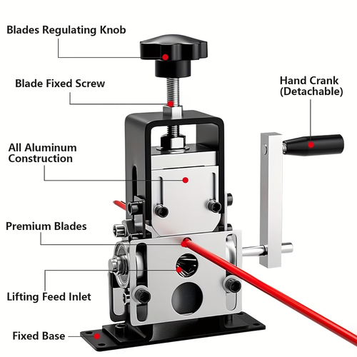 Electric Wire Stripping Machine with One Blade (Wire Diameter Range: 0.06–1 inch)