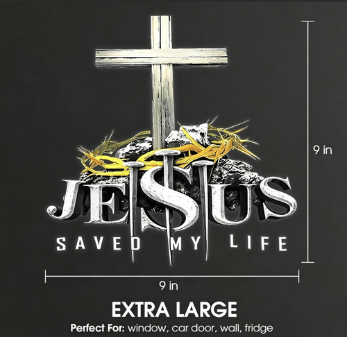 'God Saved My Life'Cross Car Decal  Window Sticker
