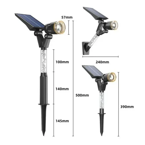 LED Solar Lawn Lamp Outdoor Waterproof Sunlight Lights Courtyard Lawn Path Balcony Fence Garden Deco Solar Powered Spotlights