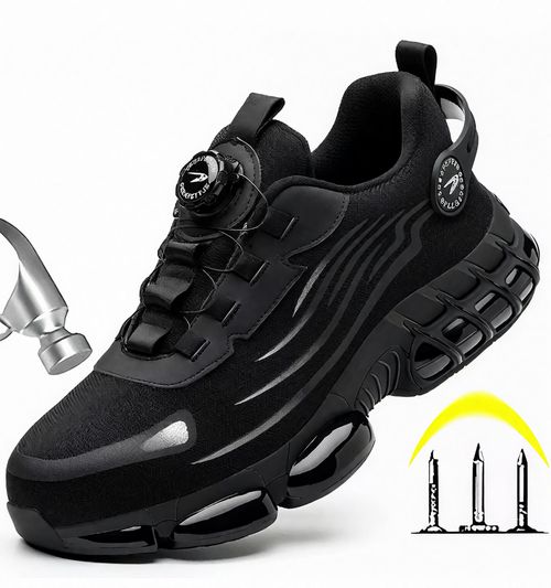 Rotating‑Button Safety Work Boots for Men