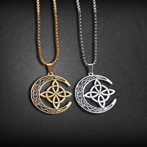 🔥2 piece🎉Celtic Moon Pendant Necklace, mysterious design, high-gloss finish 🌙✨📦