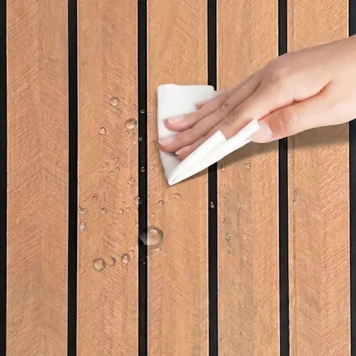 40cmx300cm Brown Stripe Pattern Wall Sticker Peel&Stick Waterproof Stain Resistant Wallpaper Home Living Room Ceiling Wall Decor