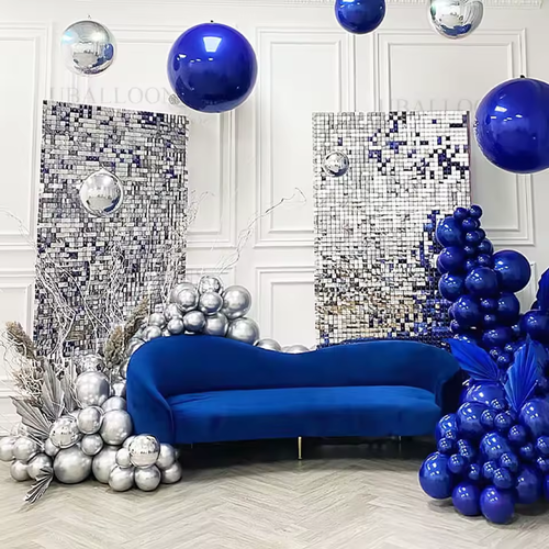 4pcs Silver Sequin Wall Backdrop Panels  Shinny Silver Shimmer Panel