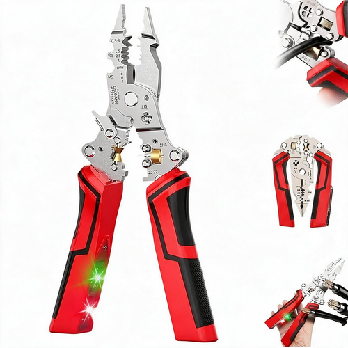 14 in 1Foldable Wire Stripper with Electricity Measurement Electrician PliersCable Cutting Function Multitool Crimping Tool