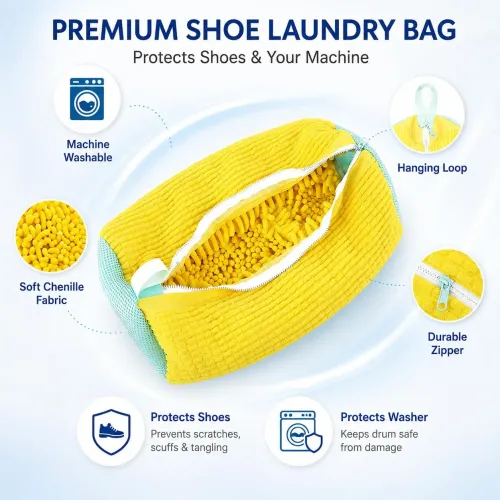 2PCS Shoe Washing Machine Bag, Laundry Bags for Washer & Dryer Deep Cleaning Machine for All Shoes Type Shoe Cleaning Bag with Zipper