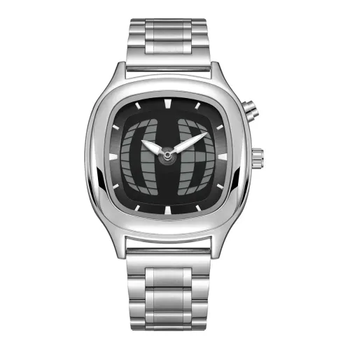 Quartz Watch Color Square Pointer Number Dual Display Steel Watches Men Dynamic Design