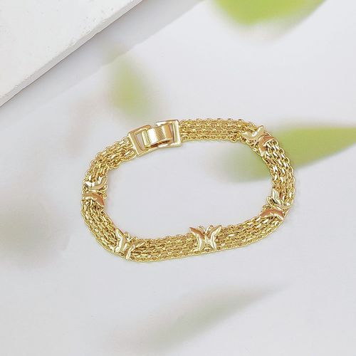 Stylish Retro Premium Design Hollow Butterfly Bracelet with Copper Metal Chain