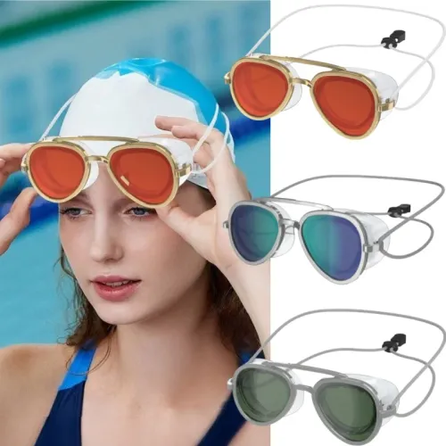 Full angle anti fog swimming goggles
