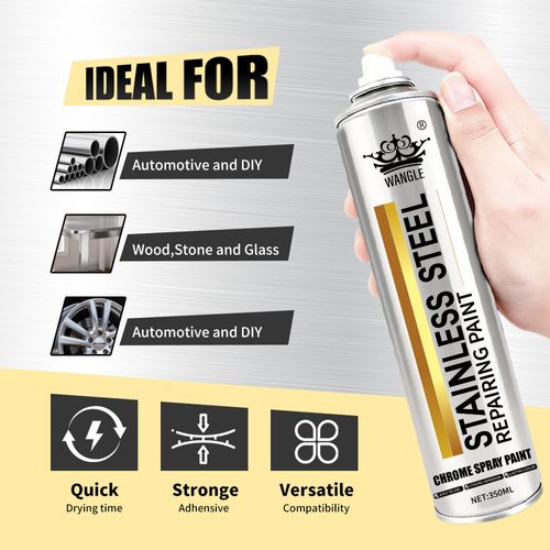 350ml Silver Chrome Spray Paint Mirror Effect Anti Rust for Metal