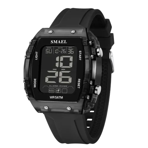 Smael New Watch Fashion 8108 Single Display Square dial Waterproof 5Bar Alarm Shock Resistant For Men Watch